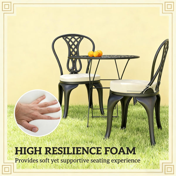 English Elm Soft Round Dining Chair Cushions Set of 4 with Washable Covers and Foam Padding Cream White T3971P443064