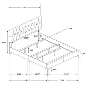 English Elm Lexie Black Velvet California King Bed With Gold Diamond Tufting – Luxe, Modern Design Retreat B062P358031