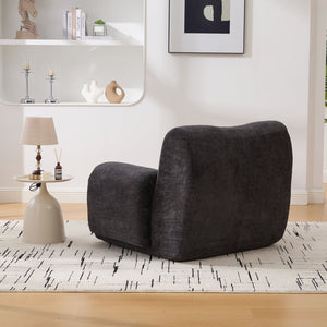 English Elm 42" Oversized Chenille Accent Chair Deep Foam Seat Lounge Armchair for Living Room Black W3118P453261