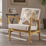 Christopher Knight Home® - Noble House - Perseus Mid Century Modern Fabric Club Chair, Ivory