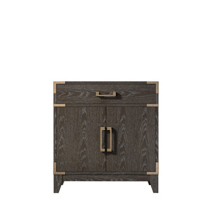 English Elm Brown Oak Single Bath Vanity – 30" W X 22" D, Contemporary Design, Soft-Close, Ample Storage Solutions B2731P259748