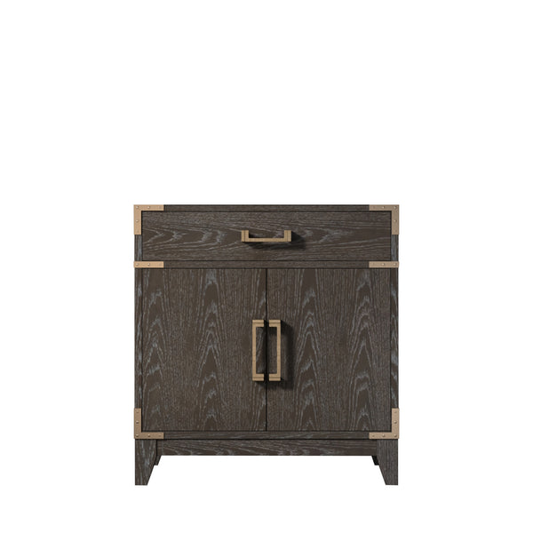 English Elm Brown Oak Single Bath Vanity – 30" W X 22" D, Contemporary Design, Soft-Close, Ample Storage Solutions B2731P259748