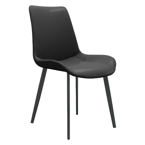 English Elm Black Pu Leather Dining Chair Set Of 4 – Modern Ergonomic Design With Metal Legs For Home & Office T3967P384553