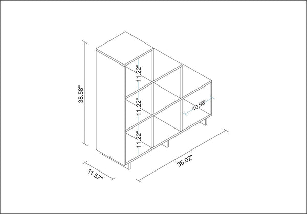 Manhattan Comfort Cascavel Mid-Century Modern Bookcase White 26AMC6