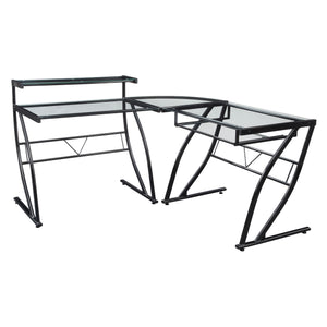 OSP Home Furnishings Constellation L-Shape Desk Black