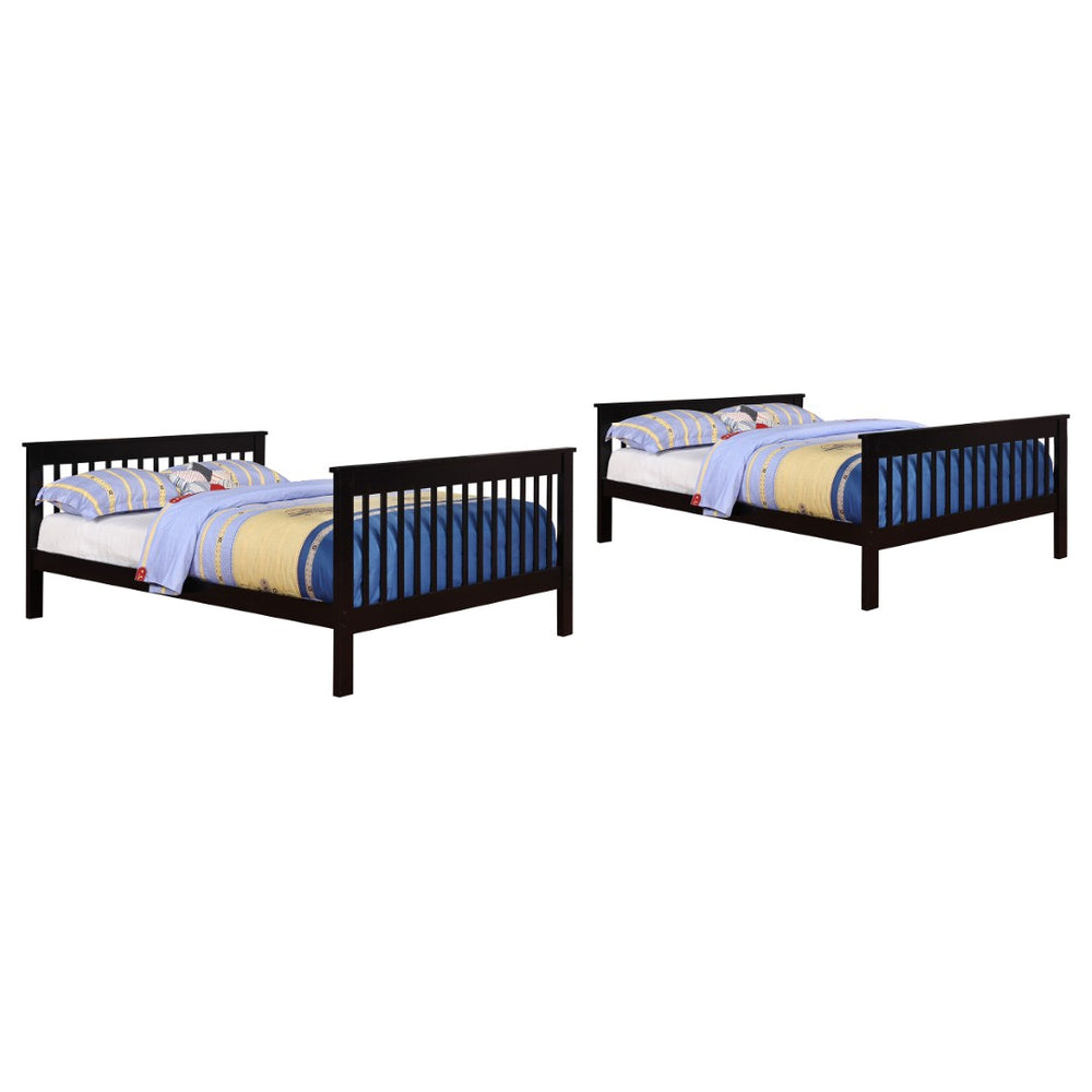 English Elm Severington Modern Black Wood Full Over Full Bunk Bed - Stylish, Space-Saving Design For Kids' Rooms B062S00837-GIGA