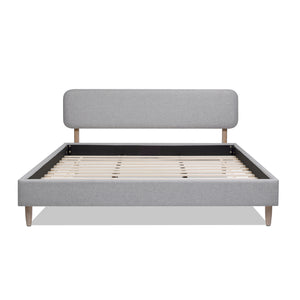 English Elm Jennifer Taylor Home - Diego King Low Upholstered Platform Bed In Light Grey - Modern Elegance With Natural Wood Legs B2719P238662