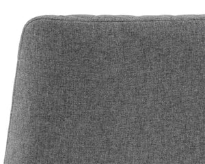 Sunpan LEIGHLAND Dining Chair - Elegant Diamond Stitching with Antique Brass Frame for Timeless Comfort Dark Grey 102249