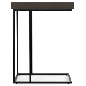 English Elm Gallagher Mango Wood C-shaped Side Table with Black Metal Frame for Sofa or Bed B136P419865