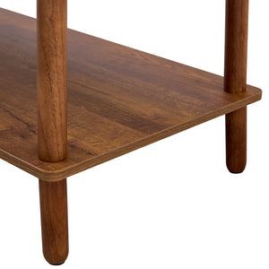 English Elm Modern 2-Tier Coffee Table with Open Shelf, Solid Wood + MDF, Rounded Legs, Durable Farmhouse Style Walnut W3226P279108