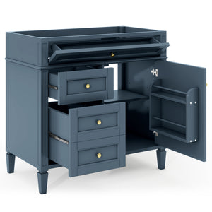 English Elm 36'' Modern Bathroom Vanity Cabinet With Solid Wood Frame, 2 Drawers, Tip-Out For Storage Needs N710P256582M