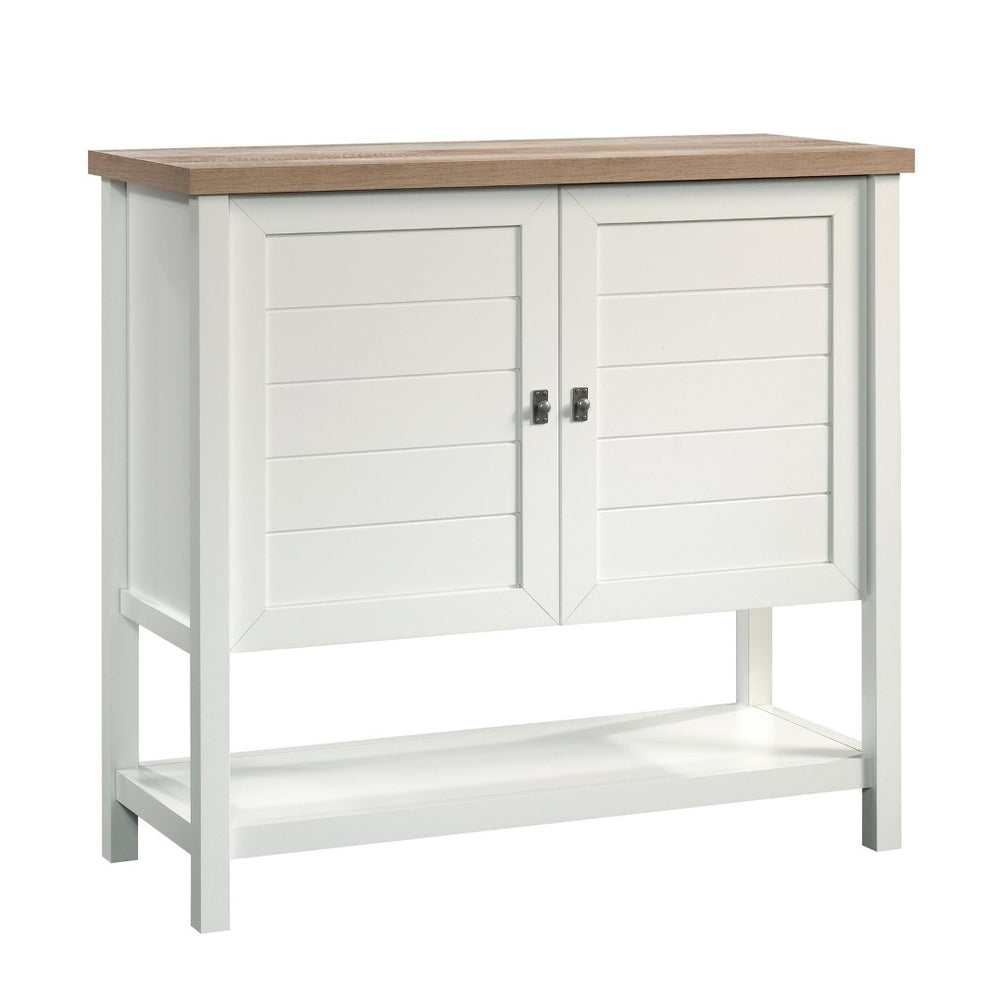 English Elm Storage Cabinet: Sleek White Finish With Adjustable Shelves For Versatile Home Organization Solutions B356P402816-GIGA