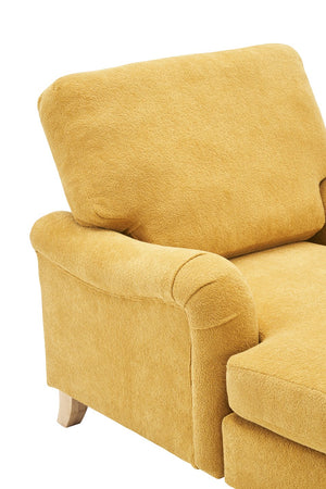 English Elm Modern Mid-Century Oversized Chaise Lounger Sofa Bed with Solid Wood Legs, Deep Seat Comfort Sleeper Yellow W2363S00069