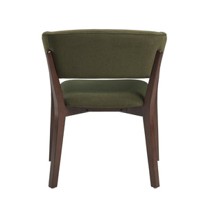 English Elm Blake Solid Beech Frame Faux Mohair Armchair with Sculptural Wraparound Backrest, Commercial Grade Comfort Green B365P397763