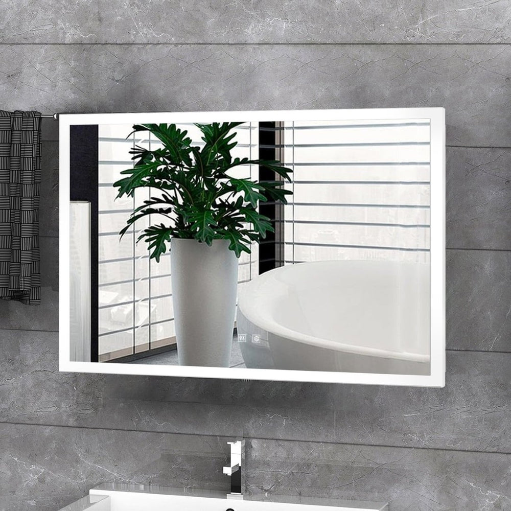 English Elm Aurorium Led Bathroom Vanity Mirror with Defogger and Touchscreen Controls B2731P478347