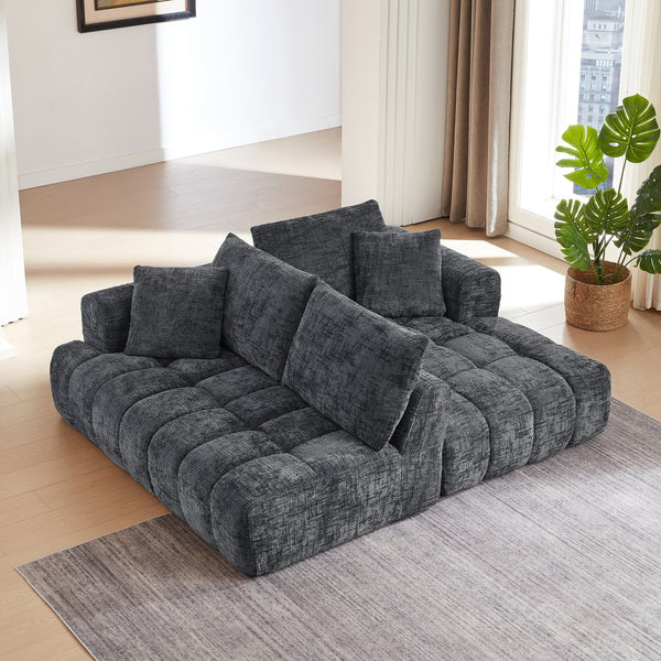 English Elm Chenille L-Shape Luxury Sectional Sofa - Oversized Modern Couch With No Assembly For Instant Comfort W2339S00080