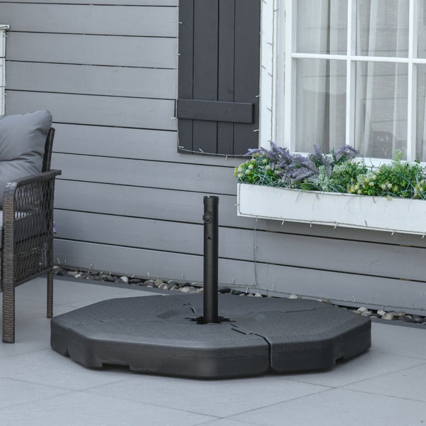 English Elm Outsunny 4 Pc Heavy-Duty Patio Umbrella Base Set, Fillable Hexagon Weights For Maximum Stability W2225P217599-GIGA