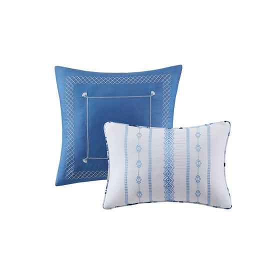 English Elm Twin/Twin Floral Striped Comforter Set with Anti-Microbial Microfiber, Plush Fill, Decorative Pillows Multicolor 19.68 L x 12.99 W x 7.09 H B035P203249