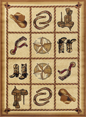 English Elm Tribes Beige 2 Ft. X 3 Ft. Southwest Area Rug - Soft, Durable, Stain Resistant For Everyday Use B186P181019-GIGA