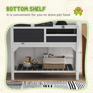 English Elm Pawhut Two-tier Tortoise Enclosure with Lamp Holder Basking Zone and Storage Shelf W2225P173735