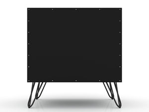 English Elm Rockefeller 20" Modern Nightstand In Black - Sleek 2-Drawer Storage With Custom Handle Options B365P398159-GIGA