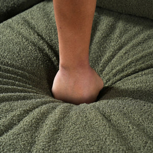 English Elm Christopher Knight Home® - 83.86" 3-Seater Sofa in Teddy Velvet with Curved Armrests & Solid Wood Legs, Plush Durable Comfort Green N765P331021N