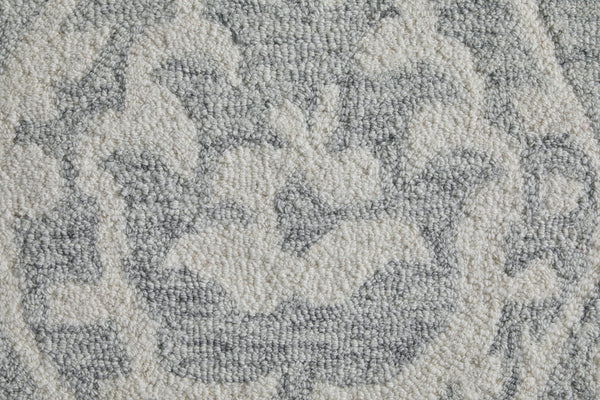 Feizy Rugs Belfort Hand-tufted Wool Rug - Timeless Floral & Botanical Designs For Elegant Home Décor Style Ivory,Gray Wool 8698a29fgry000f00