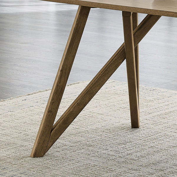 English Elm Dafne Walnut Oak Rectangular Dining Table Seats 6 with Sculptural Cross Base B2749P413315