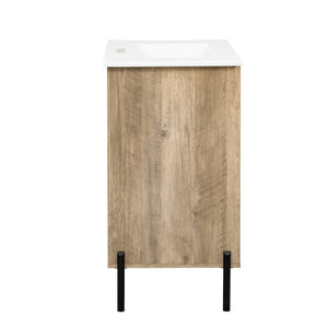 English Elm 30" Modern Wood Bathroom Vanity with Ceramic Sink, Soft-Close Door, Drawer Dividers & Open Shelf N710P247136P