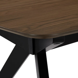 English Elm 5-pieces Mid-century Modern Dining Set Rubberwood Table Four Upholstered Chairs N768P379795L_4_N768P247991W