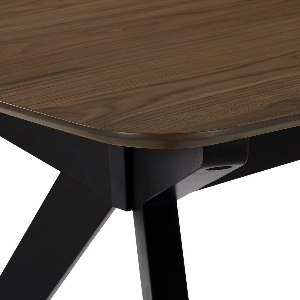 English Elm Christopher Knight Home® - Wood Dining Table Walnut & Black — 59" Rustic Faux-Wood Top, Sturdy Rubberwood Cross-Leg Base, Durable Finish N768P247991W