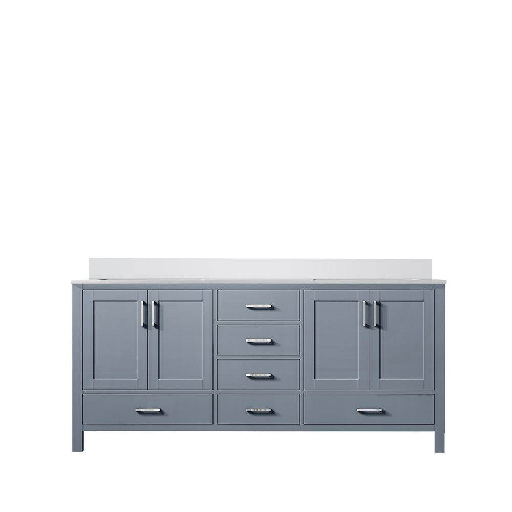 English Elm Dark Grey Double Bath Vanity 60” W X 22” D With Durable White Quartz Top & Ample Storage Options B2731P258881