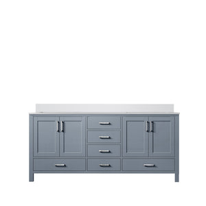 English Elm Dark Grey Double Bath Vanity 60” W X 22” D With Durable White Quartz Top & Ample Storage Options B2731P258881