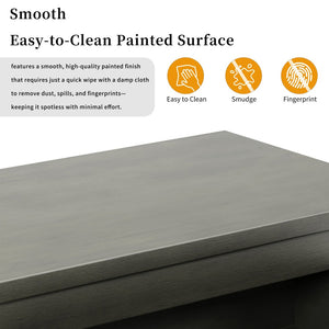 English Elm U_Style 62.2'' Farmhouse Console Table With 3 Drawers, Bottom Shelf & Iron Handles For Home Decor N711P234485E-GIGA