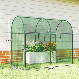 English Elm Spacious Garden Crop Cage with Steel Frame Hdpe Mesh Cover and Roll up Zippered Door T3971P468416