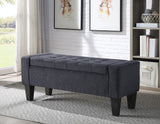 OSP Home Furnishings Baytown Storage Bench Charcoal