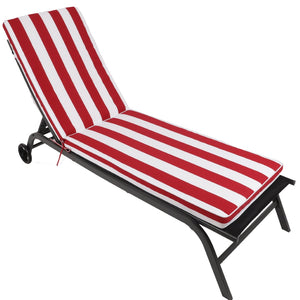 English Elm 2pcs Outdoor Chaise Lounge Cushions Uv Resistant Stripe Polyester Patio Set W2911P203974