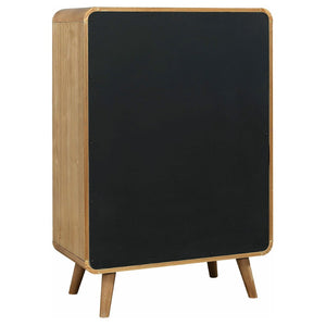 English Elm Winston Five Drawer Ash Veneer Chest Mid Century Bedroom Storage with Felt Lined Top B062P451715