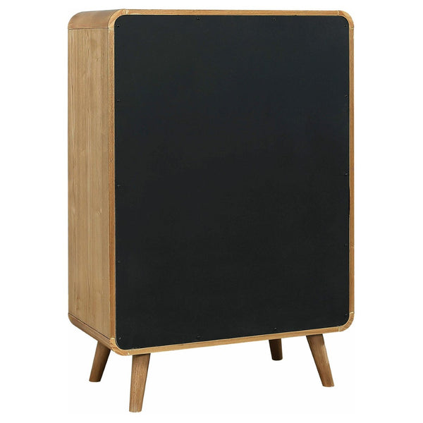 English Elm Winston Five Drawer Ash Veneer Chest Mid Century Bedroom Storage with Felt Lined Top B062P451715