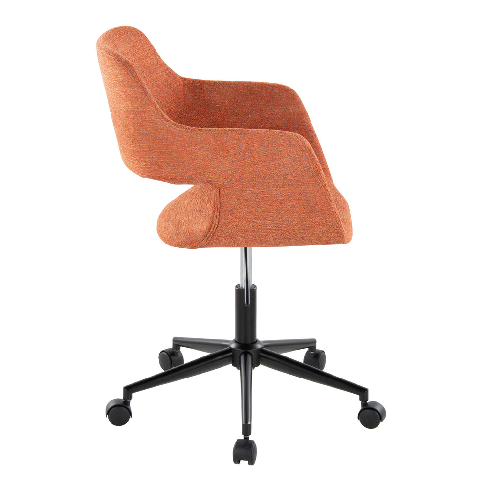 English Elm Margarite Ergonomic Task Chair with Open Back, Adjustable Swivel Height, Cushioned Fabric Seat Orange B202P223907