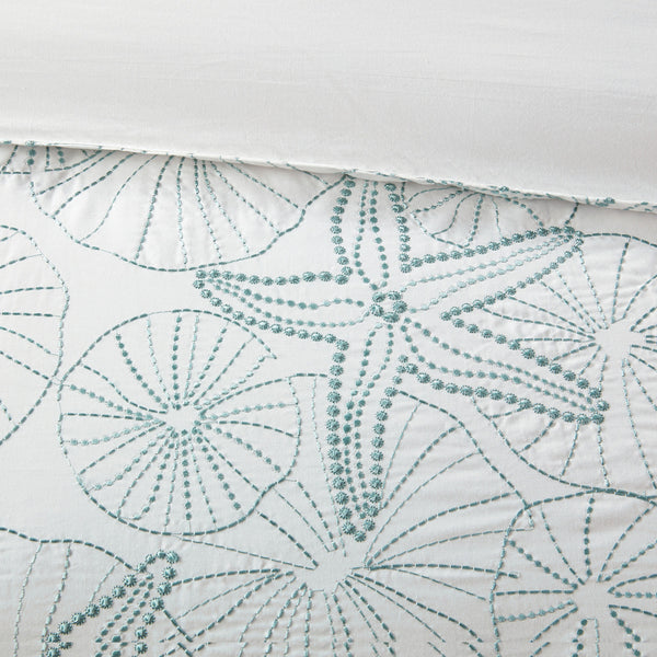 English Elm Comforter Harbor House Maya Bay Full Set - Seafoam Embroidered Seashells, 200TC Cotton, OEKO-TEX White 22.83 L x 11.81 W x 20.87 H B03595726