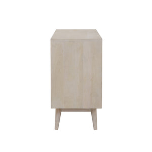 English Elm Ixora White Washed & Black 2-Door Accent Cabinet with Tapered Legs Mid-Century Storage Charm B062P344916