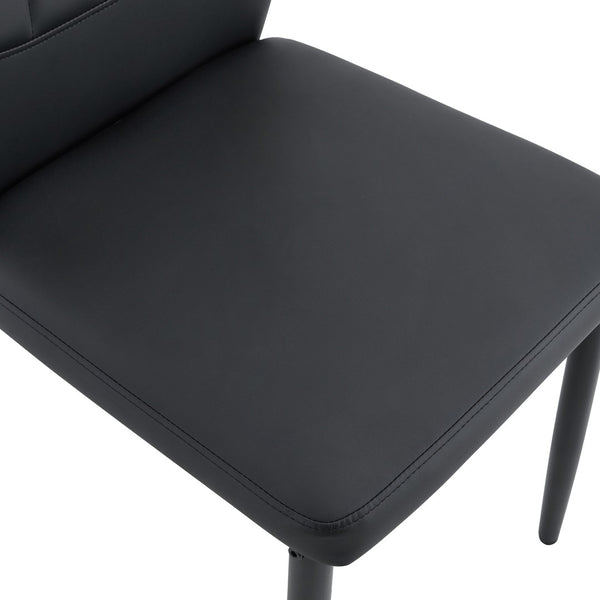 English Elm Set of 3 Ergonomic Pu Leather Dining Chairs with Metal Frame and Foam Cushion W1151P442911