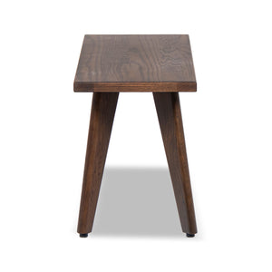 English Elm Jennifer Taylor Home - Capri Solid Red Oak Wood Bench 35.5" Dark Brown — Handcrafted Mid-Century Tapered Legs, Slim Profile for Small Spaces B2719P395570