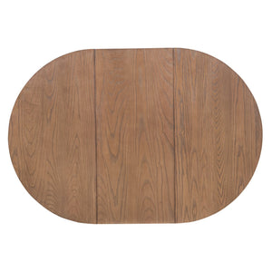 English Elm Christopher Knight Home® - Oval Rustic Walnut Extension Dining Table - Eco-Friendly Rubberwood, Elegant Pedestal Base & Leaf N771P355872T_N771P355873T
