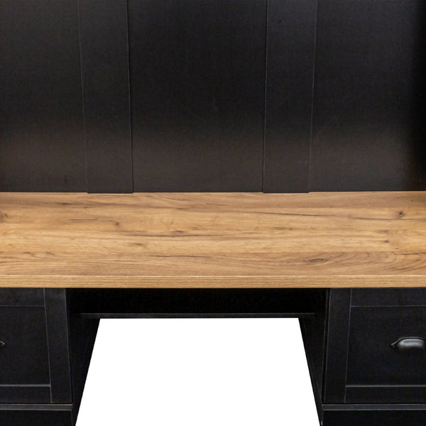 English Elm On-Trend Farmhouse 4-In-1 Hall Tree With Bench, Hooks & Shelves - Rustic Storage For Entryway Spaces N721S000038B-GIGA