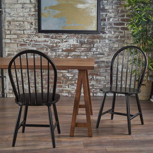 English Elm Christopher Knight Home® - 36 Countryhouse Spindle Back Dining Chair 36in High Back Farmhouse Style Durable Rubberwood Seat Black 56487.00BLK