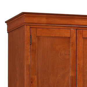 English Elm Elegant Oak Armoire 78"H x 40"W x 24"D - Rich Oak Finish, Classic Design, Spacious No-Assembly Storage B078S00033