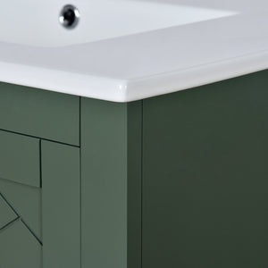 English Elm 30'' Elegant Bathroom Vanity Set With Ceramic Sink, Solid Wood Frame, Soft-Close Doors & Smart Storage N710P191970F