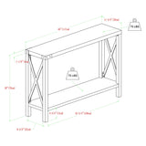 English Elm Walker Edison - Modern Farmhouse Metal-X Entry Table With Lower Shelf - White Oak